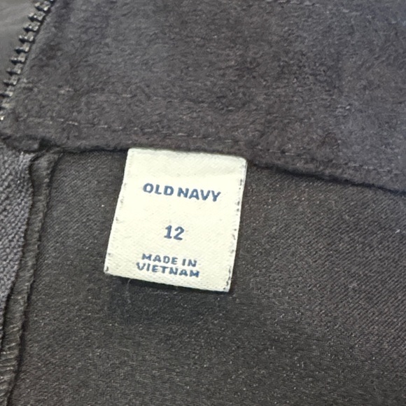Old Navy Womens Black Jack Faux Suede A-Line Mini Skirt Patch Pockets Sz12 - Picture 4 of 6